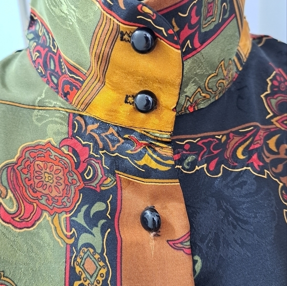 Vintage Marie Michael's Blouse With An Asian Influence Size 14 - Picture 4 of 11